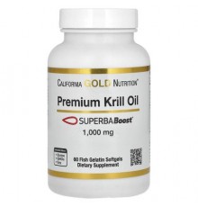 California Gold Nutrition, Premium Krill Oil with SUPERBABoost, 1,000 mg, 60 Fish Gelatin Softgels