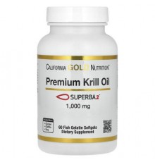 California Gold Nutrition, Premium Krill Oil with Superba2™, 1,000 mg, 60 Softgels