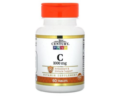 21st Century, Vitamin C, 1,000 mg, 60 Tablets 21st Century, Vitamin C, 1,000 mg, 60 Tablets