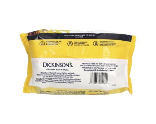 Dickinson Brands, Original Witch Hazel, Refreshingly Clean Cleansing Cloths, Fragrance Free , 25 Cloths Dickinson Brands, Original Witch Hazel, Refreshingly Clean Cleansing Cloths, Fragrance Free , 25 Cloths