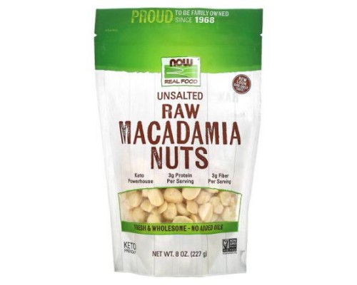 NOW Foods, Real Food, Raw Macadamia Nuts, Unsalted, 8 oz (227 g)