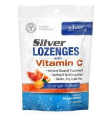 American Biotech Labs, Silver Biotics, Silver Lozenges with Vitamin C, Orange Splash, 21 Lozenges, 3 oz (85 g)