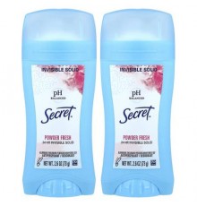 Secret, pH Balanced Invisible Solid Antiperspirant/Deodorant, Powder Fresh, Twin Pack, 2.6 oz (73 g) Each