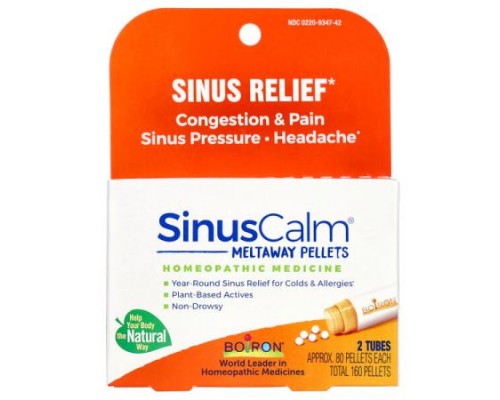 Boiron, SinusCalm®, Sinus Relief, 2 Tubes, 80 Pellets Each Boiron, SinusCalm®, Sinus Relief, 2 Tubes, 80 Pellets Each