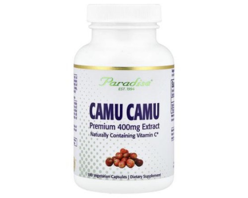 Paradise Herbs, Camu Camu Premium Extract, 400 mg, 180 Vegetarian Capsules Paradise Herbs, Camu Camu Premium Extract, 400 mg, 180 Vegetarian Capsules