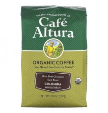 Cafe Altura, Organic Coffee, Colombia, Whole Bean, Dark Roast, 10 oz (283 g)