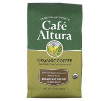 Cafe Altura, Organic Coffee, Breakfast Blend, Whole Bean, Medium Roast, 10 oz (283 g)