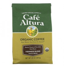 Cafe Altura, Organic Coffee, Viennese Blend, Whole Bean, Dark Roast, 20 oz (567 g)