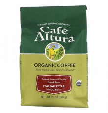 Cafe Altura, Organic Coffee, Italian Style, Whole Bean, French Roast, 20 oz (567 g)