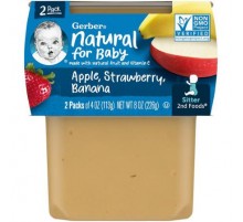 Gerber, Natural for Baby, 2nd Foods®, Apple, Strawberry, Banana, 2 Pack, 4 oz (113 g) Each