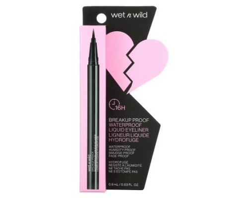 wet n wild, Breakup Proof, Waterproof Liquid Eyeliner, 1111509 Ultra Black, 0.03 fl oz (0.9 ml) wet n wild, Breakup Proof, Waterproof Liquid Eyeliner, 1111509 Ultra Black, 0.03 fl oz (0.9 ml)
