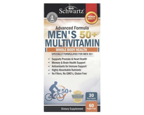 BioSchwartz, Men's 50+ Multivitamin, 60 Veggie Caps