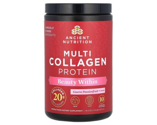 Ancient Nutrition, Multi Collagen Protein, Beauty Within, Guava Passionfruit, 1.14 lb (517.5 g)