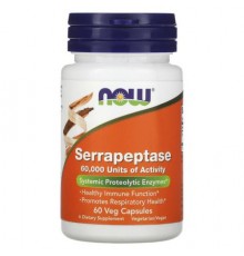 NOW Foods, Serrapeptase, 33 mg, 60 Veg Capsules