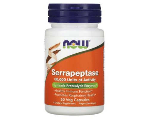 NOW Foods, Serrapeptase, 33 mg, 60 Veg Capsules NOW Foods, Serrapeptase, 33 mg, 60 Veg Capsules
