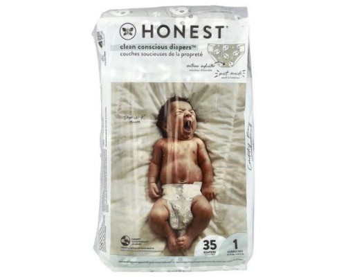 The Honest Company, Clean Conscious Diapers™, Size 1, 8-14 lbs, Pandas, 35 Diapers The Honest Company, Clean Conscious Diapers™, Size 1, 8-14 lbs, Pandas, 35 Diapers