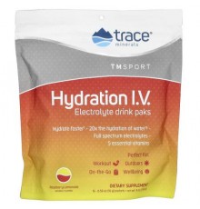 Trace, TMSport, Hydration I.V., Electrolyte Drink Paks, Raspberry Lemonade, 16 Packets, 0.56 oz (16 g) Each