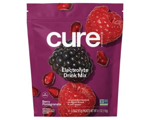 Cure Hydration, Hydrating Electrolyte Mix, Berry Pomegranate, 14 Packets, 0.29 oz (8.3 g) Each