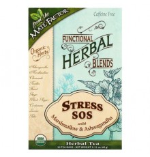Mate Factor, Stress SOS with Marshmallow & Ashwagandha, Caffeine Free, 20 Tea Bags, 2.12 oz (60 g)
