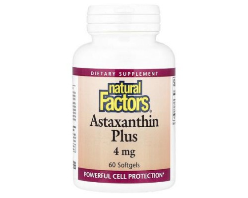 Natural Factors, Astaxanthin Plus, 4 mg, 60 Softgels