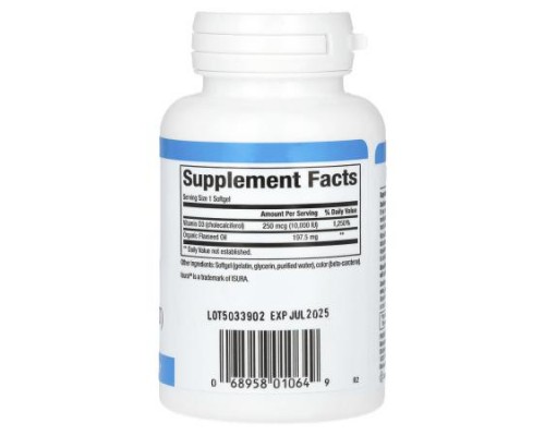 Natural Factors, Vitamin D3, 250 mcg (10,000 IU), 120 Softgels