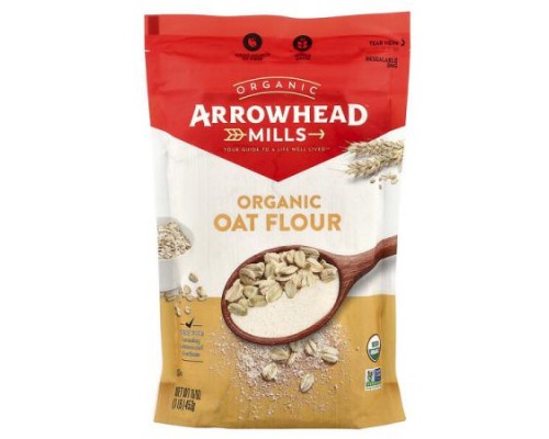 Arrowhead Mills, Organic Oat Flour, 1 lb (453 g) Arrowhead Mills, Organic Oat Flour, 1 lb (453 g)