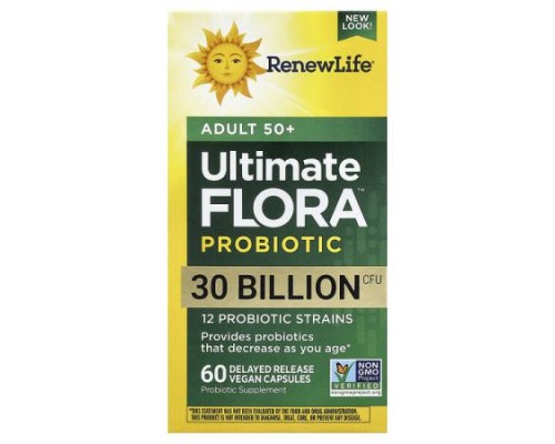 Renew Life, Ultimate Flora™ Probiotic, Adult 50+, 60 Vegan Capsules