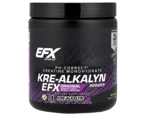EFX Sports, Kre-Alkalyn EFX Powder, Mango, 7.76 oz (220 g) EFX Sports, Kre-Alkalyn EFX Powder, Mango, 7.76 oz (220 g)