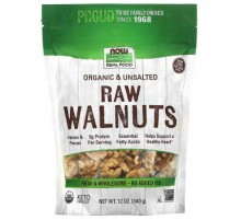 NOW Foods, Real Food, Organic Raw Walnuts, Unsalted, 12 oz (340 g)
