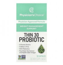 Physician's Choice, Thin 30 Probiotic, 15 Billion CFUs, 30 Capsules