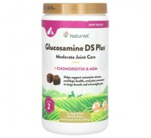 NaturVet, Glucosamine DS Plus, Moderate Joint Care Plus Chondroitin & MSM, For Dogs & Cats, Level 2, 240 Soft Chews, 1 lb 4 oz (576 g)