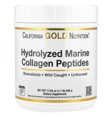 California Gold Nutrition, Hydrolyzed Marine Collagen Peptides, Unflavored, 1.1 lb (500 g)