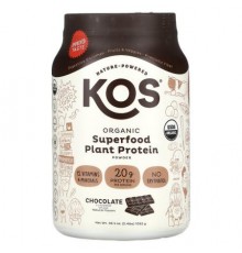 KOS, Organic Superfood Plant Protein Powder, Chocolate, 2.4 lbs (1,092 g)