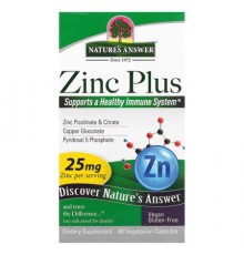 Nature's Answer, Zinc Plus, 25 mg, 60 Vegetarian Capsules