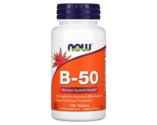 NOW Foods, B-50, 100 Tablets NOW Foods, B-50, 100 Tablets