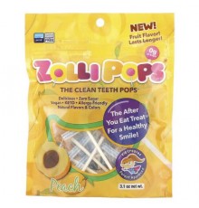 Zollipops, The Clean Teeth Pops, Peach, 3.1 oz