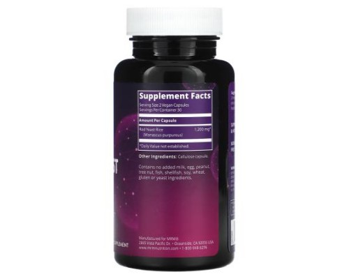 MRM Nutrition, Red Yeast Rice, 60 Vegan Capsules (600 mg Per Capsule) MRM Nutrition, Red Yeast Rice, 60 Vegan Capsules (600 mg Per Capsule)