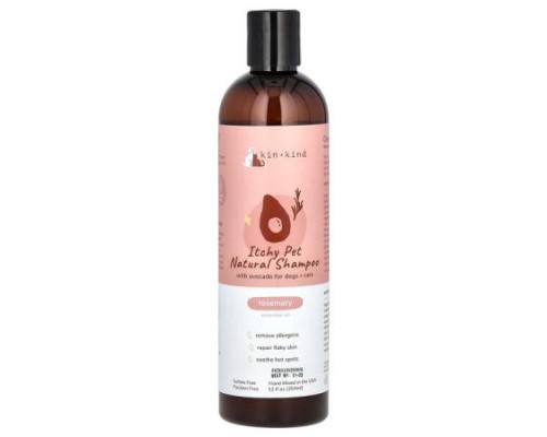 Kin+Kind, Itchy Pet Natural Shampoo With Avocado, For Dogs & Cats, Rosemary, 12 fl oz (354 ml) Kin+Kind, Itchy Pet Natural Shampoo With Avocado, For Dogs & Cats, Rosemary, 12 fl oz (354 ml)