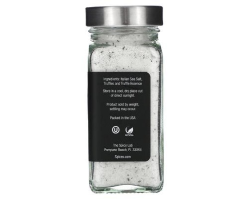 The Spice Lab, Italian Black Truffle, Sea Salt, 4 oz (113 g)