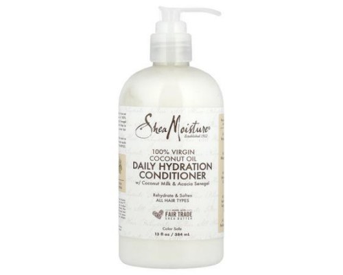 SheaMoisture, 100% Virgin Coconut Oil, Daily Hydration Conditioner, All Hair Types, 13 fl oz (384 ml)