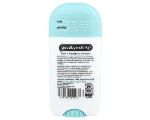 Hello, 24 Hr Deodorant  with Charcoal, Clean + Fresh, 2.6 oz (73 g)