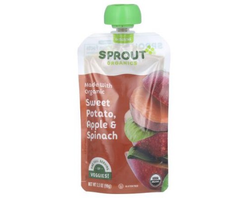 Sprout Organics, Baby Food, 6 Months & Up, Sweet Potato, Apple & Spinach, 3.5 oz (99 g) Sprout Organics, Baby Food, 6 Months & Up, Sweet Potato, Apple & Spinach, 3.5 oz (99 g)