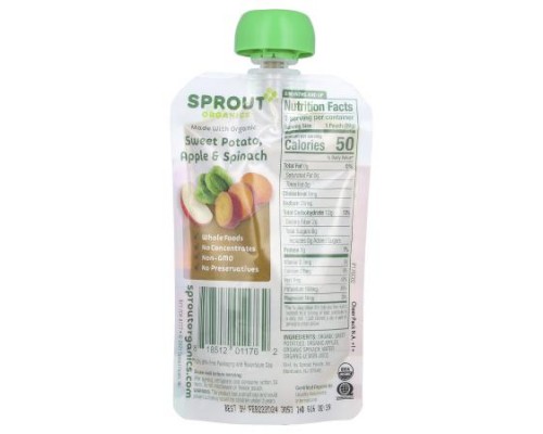 Sprout Organics, Baby Food, 6 Months & Up, Sweet Potato, Apple & Spinach, 3.5 oz (99 g) Sprout Organics, Baby Food, 6 Months & Up, Sweet Potato, Apple & Spinach, 3.5 oz (99 g)