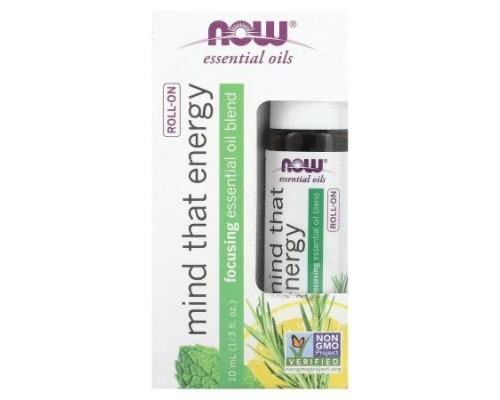 NOW Foods, Essential Oils, Mind That Energy Roll-On, 1/3 fl oz (10 ml) NOW Foods, Essential Oils, Mind That Energy Roll-On, 1/3 fl oz (10 ml)