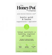 The Honey Pot Company, Boric Acid & Herbs, Suppositories + Applicator, 290 mg , 14 Ovules, 1 Applicator