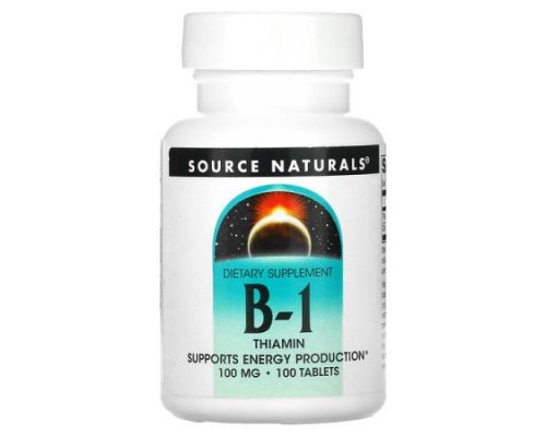 Source Naturals, B-1, Thiamin, 100 Tablets Source Naturals, B-1, Thiamin, 100 Tablets