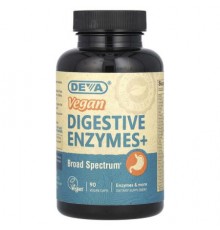 Deva, Vegan Digestive Enzymes+, 90 Vegan Caps