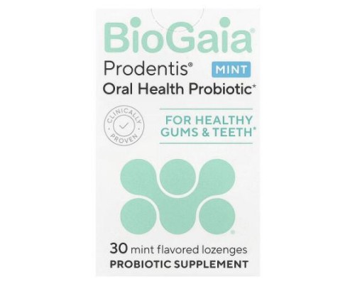 BioGaia, Prodentis® Oral Health Probiotic, For Healthy Gums & Teeth, Mint, 30 Probiotic Lozenges BioGaia, Prodentis® Oral Health Probiotic, For Healthy Gums & Teeth, Mint, 30 Probiotic Lozenges