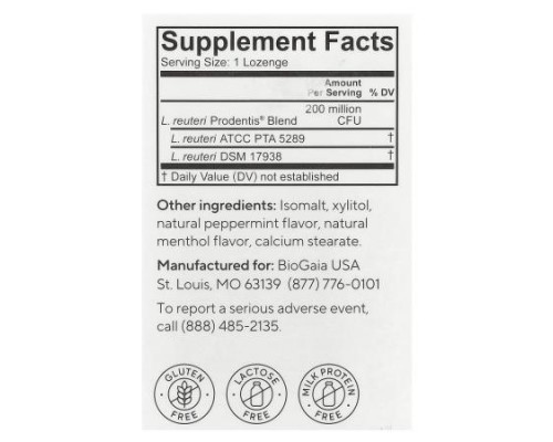 BioGaia, Prodentis® Oral Health Probiotic, For Healthy Gums & Teeth, Mint, 30 Probiotic Lozenges BioGaia, Prodentis® Oral Health Probiotic, For Healthy Gums & Teeth, Mint, 30 Probiotic Lozenges
