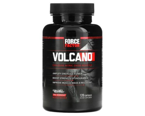 Force Factor, Volcano, Explosive Nitric Oxide Booster, 120 Capsules Force Factor, Volcano, Explosive Nitric Oxide Booster, 120 Capsules